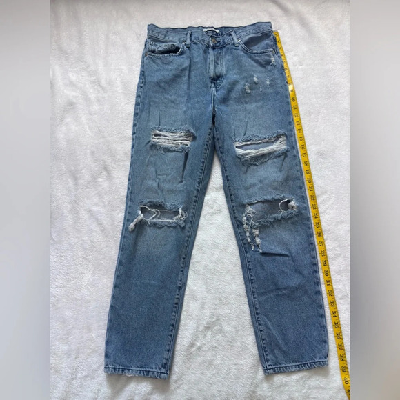 Forever 21 Ripped Distressed Jeans High Rise Denim Blue Size 29 - Picture 1 of 6